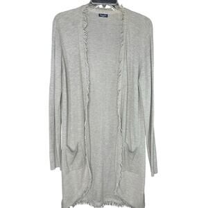 Splendid cashmere blend open duster cardigan, light gray, size L, EUC